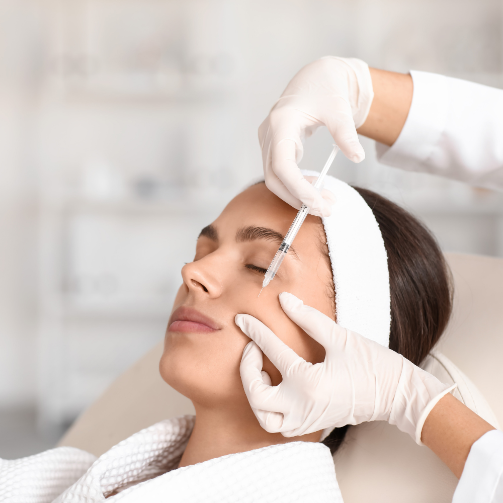 Woman receiving biostimulator treatment