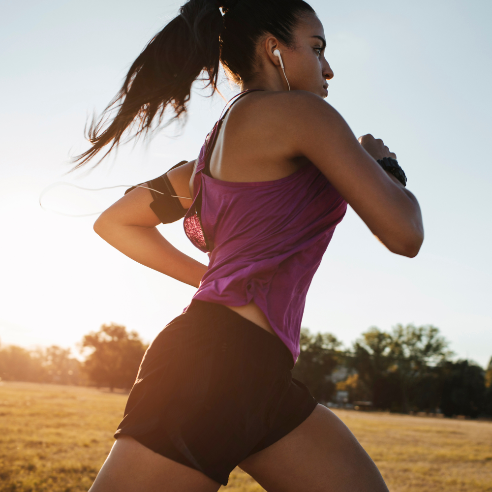 Healthy woman running